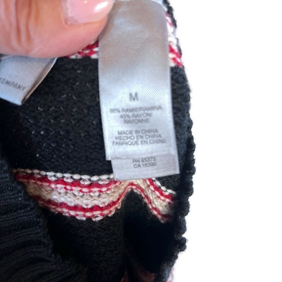 VINTAGE EMMA JAMES Classic Tennis Core Vest Ramie Blend Size Med Blk Cream Red - Picture 7 of 9